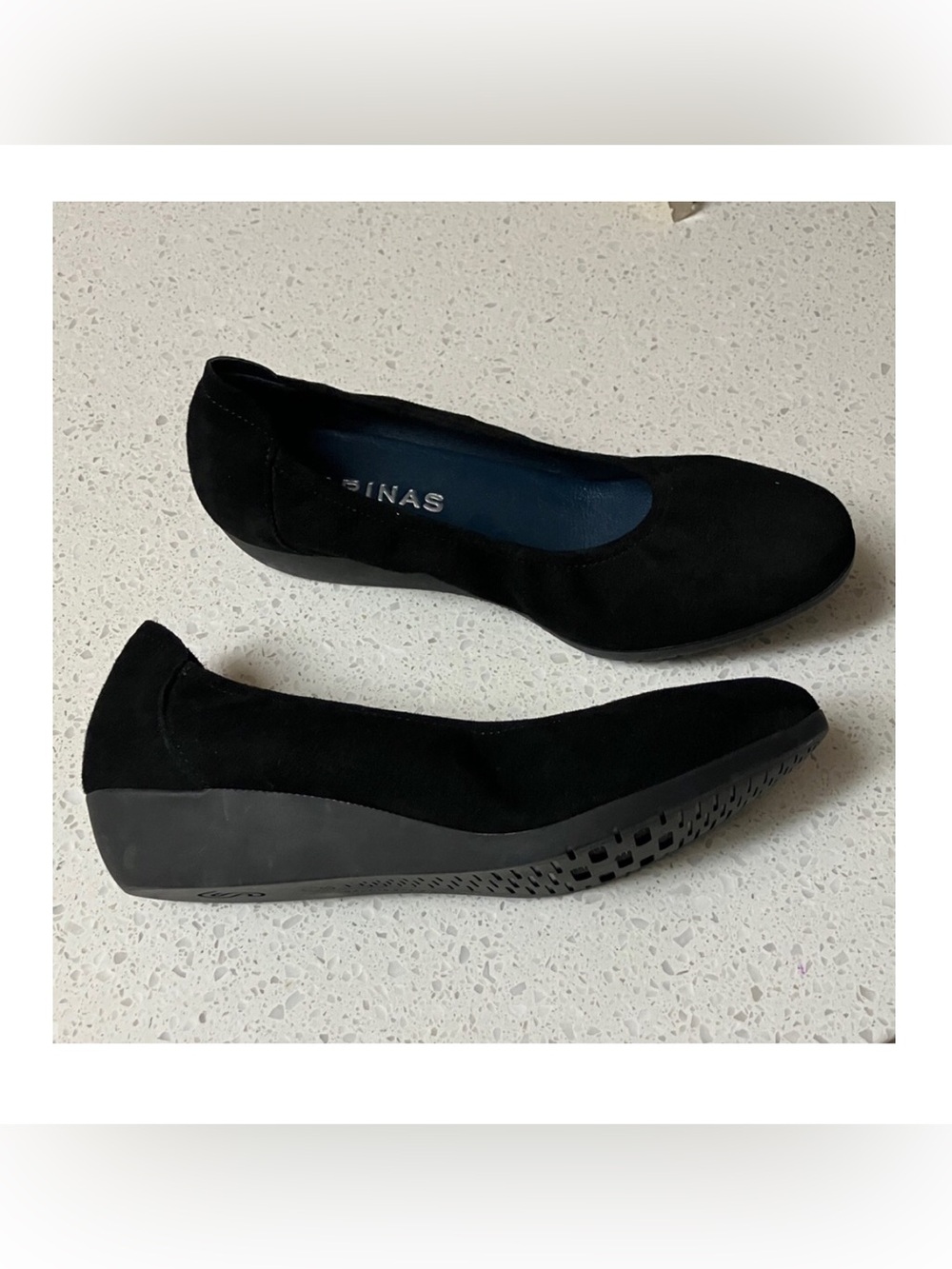 Sabrinas Slip On Ballet Flats Comfort Black Suede Womens EUR 37 or 6 1/2 Spain